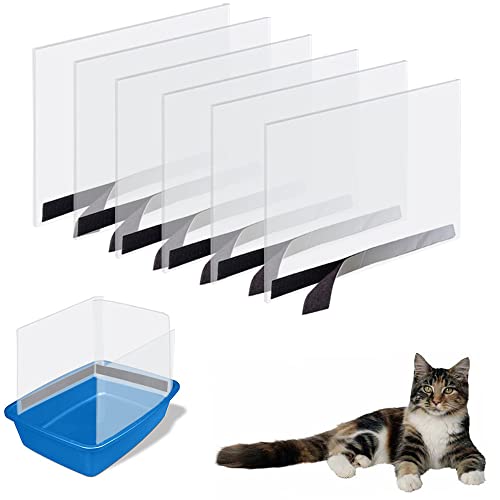 6 Pack Cat Litter Box Pee Shields, High Side Open Top Kitty Litter Pan Shield - Keep Litter in The Pan, (Litter Box Not Included)