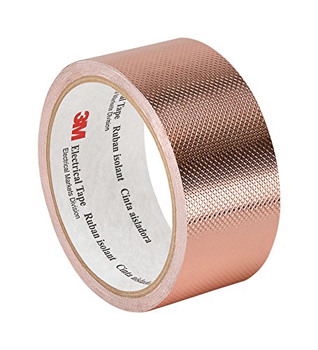 3M 1245 Embossed Copper Foil Tape - 4 in. x 54 ft. Pressure-Sensitive Acrylic Adhesive for Roll Grounding, EMI Shielding