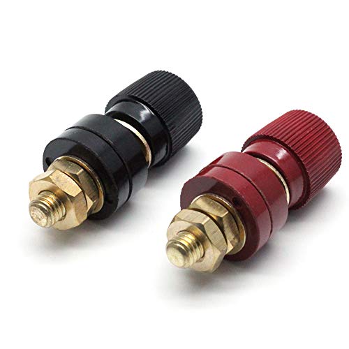 LC LICTOP 5/16 Stud Premium Remote Battery Power Junction Post Connector Terminal Kit,Pack of 2 (8mm Red & Black)