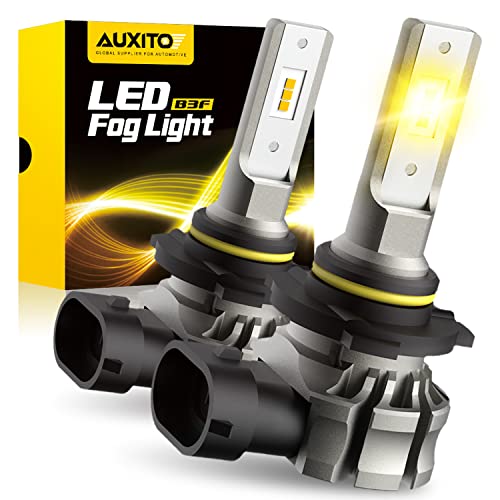 AUXITO 9145 LED Fog Light Bulbs, 6000LM 3000K Amber Yellow Light, 300% Brightness H10 9140 9045 9040 Led Fog Lights, CSP LED Chips, DRL Replacement for Cars, Pack of 2