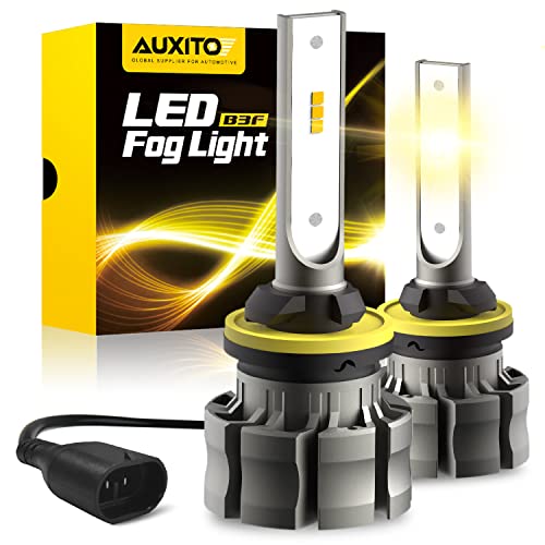 AUXITO 880 LED Fog Light Bulbs, 6000LM 3000K Amber Yellow lights, 300% Brightness 885 893 899 Led Fog Lights, CSP LED Chips, DRL Replacement for Cars, Pack of 2