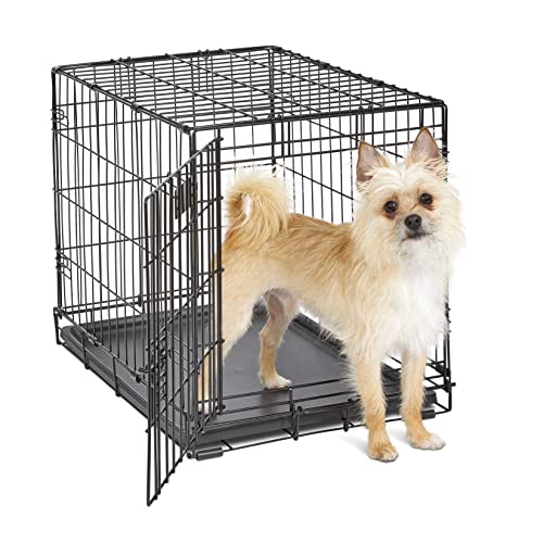 MidWest Homes for Pets Newly Enhanced Single & Double Door iCrate Dog Crate, Includes Leak-Proof Pan, Floor Protecting Feet, Divider Panel & New Patented Features