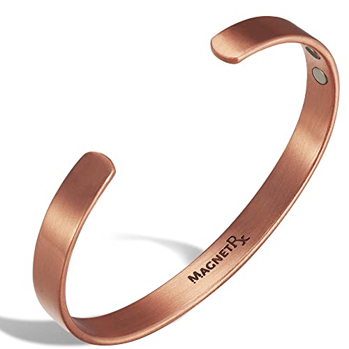 MagnetRX Magnetic Copper Bracelet Cuff  Elegant Pure Copper Bangle  Unisex Magnetic Copper Bracelets for Men & Women (Medium)