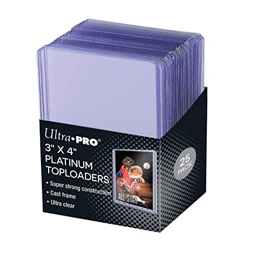 Ultra Pro 3" X 4" Ultra Clear Platinum Toploader 25ct for Pokemon, MTG, Baseball, Basketball, Football and Other Trading Deck Cards or Board Games Card Storage