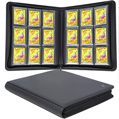 KUOOKING Toploader Binder - Holds 288+ Top Loaders for Cards, 9 Pocket Top Loader Binders with Sleeves for 3" x 4" Rigid Card Holders for Pokemon, YugiOh, Baseball, Football and other Sports Cards