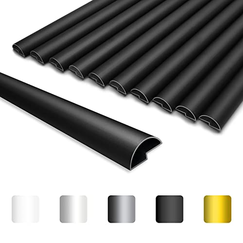 The Tiles Plaza Peel and Stick Tile Edge Trim for Backsplash Tile. 12 Inch Self Adhesive Aluminum Trim Molding Decorative Trim. 10-Pack, Matte Black