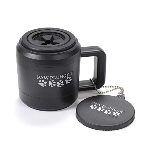 Paw Plunger for Medium Dogs  Portable Dog Paw Cleaner for Muddy Paws  This Dog Paw Washer Saves Floors, Furniture, Carpet and Vehicles from Paw Prints  Soft Bristles, Convenient Cup Handle, Black