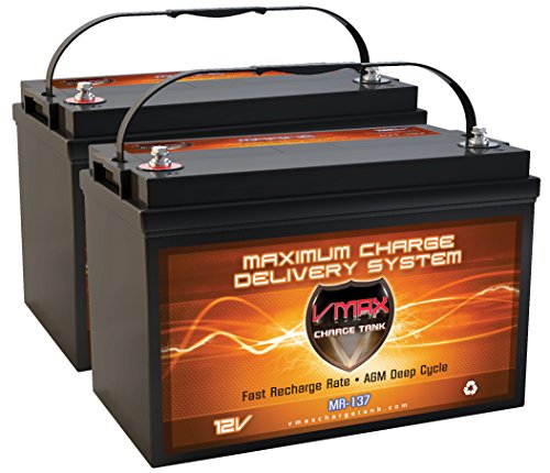 QTY2 VMAX MR137-120 12V 120AH AGM Deep Cycle Group 31 Batteries for Minn Kota Ulterra 80 w/iPilot BT 24V 80lb Trolling Motor
