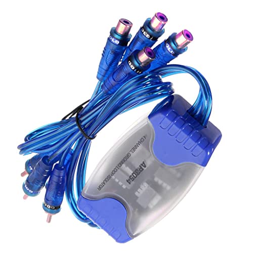 MagiDeal 4-Channel RCA Suppressor Noise Ground Loop Noise Isolator for Car Audio, Blue