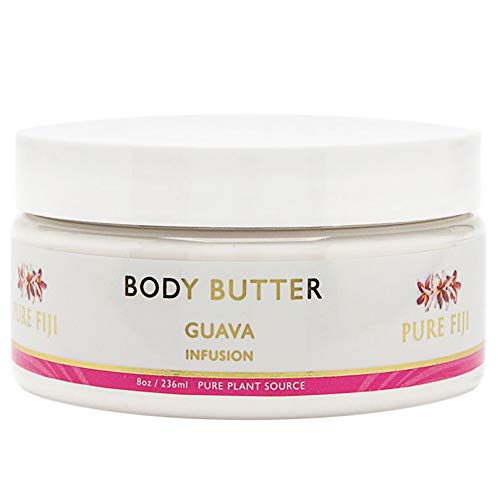 PURE FIJI Body Butter - Moisturizer Body Cream - Face Cream and Body Lotion for Dry Skin with Natural Oils & Vitamin E,Guava, 8oz