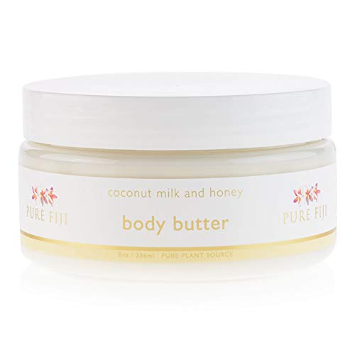 PURE FIJI Body Butter - Moisturizer Body Cream - Face Cream and Body Lotion for Dry Skin with Natural Oils & Vitamin E for Body Care, Coconut Milk and Honey, 8oz