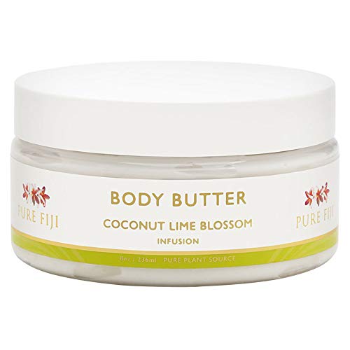 PURE FIJI Body Butter - Moisturizer Body Cream - Face Cream and Body Lotion for Dry Skin with Natural Oils & Vitamin E for Body Care, Coconut Lime Blossom, 8oz