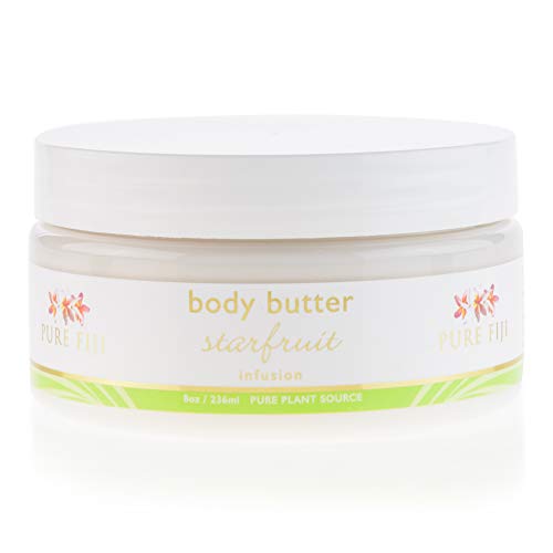 Pure Fiji Body Butter - Moisturizer Body Cream - Face Cream and Body Lotion for Dry Skin with Natural Oils & Vitamin E , Starfruit, 8oz