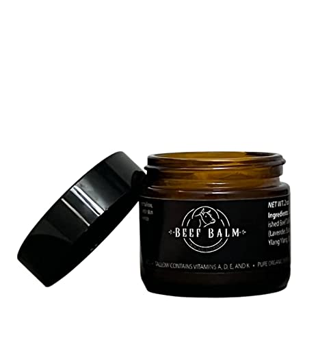 Beef Tallow Balm - Beef Tallow For Skin Care, Tallow Moisturizer, Face Cream, Lotion & Cream (Essential Oils, Grass-Fed Tallow)