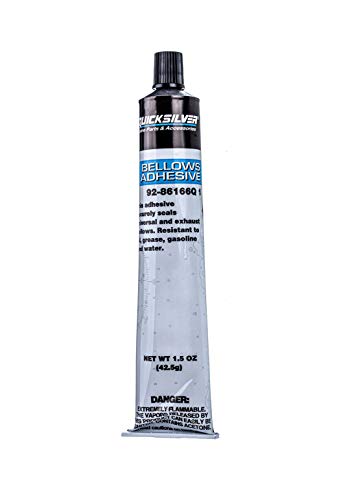 Quicksilver 86166Q1 Bellows Adhesive  Resistant to Oil, Grease, Gasoline and Water  1.5 oz Tube