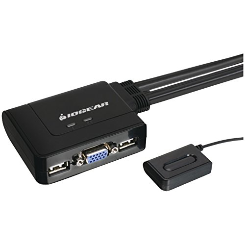 IOGEAR 2-Port USB VGA Cabled KVM Switch - 2048 x 1536 - Remote Button Switch - Plug n Play - PC, MAC, SUN - GCS22U