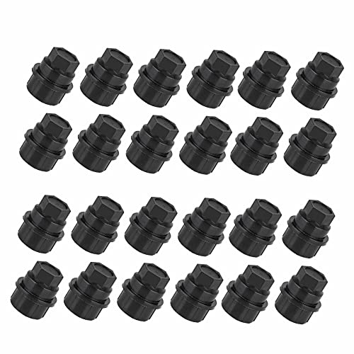 FZJDSD 24 pcs Black Lug Nut Covers Caps Compatible with Chevy Gmc 1500 2500 Full Size Truck Replace 15646250