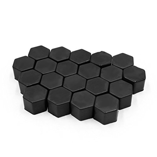 uxcell 20Pcs Black Silicone 19mm Car Wheel Nut Lug Hub Covers Screw Dust Protect Caps