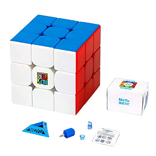 Moyu RS3M 2020 3x3 Speed Cube Stickerless, Magnetic 3D Puzzle Magic Toy, Smooth & Fast Cube (RS3M 2020 Magnetic Flagship Edition)