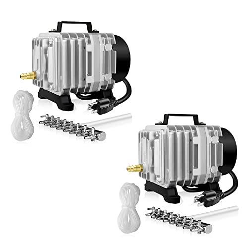 Simple Deluxe Commercial Air Pump 1189GPH, 58W, 75L/min 8 Outlet for Aquarium and Hydroponic Systems, 2 Pack