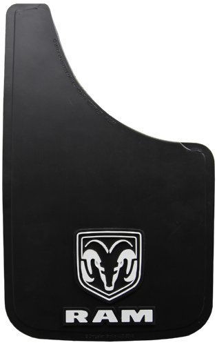 Plasticolor 000490R01 RAM White Logo Easy Fit 9"x15" Mud Guard - Left and Right Set