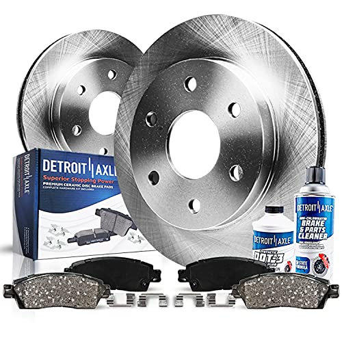 Detroit Axle - Front Disc Rotors + Ceramic Brake Pads Replacement for Toyota 4Runner FJ Cruiser Tacoma - 6pc Set