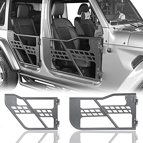 u-Box Off-Road Wrangler/Gladiator 4 Doors Steel Tube Half Door Guards Fits for Jeep Wrangler JL Unlimited 2018 2019 2020 2021 2022 2023 | Jeep Gladiator JT 2020 2021 2022 2023 (Fit JL 4XE All Models)