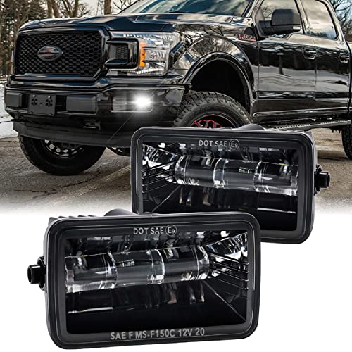 Z-OFFROAD DOT Approved LED Fog Lights for Ford F150 2015-2020, Waterproof Rectangular Bumper Driving Lamp Set Assembly Kit - Black