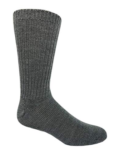J.B. Field's Wool Weekender 96% Merino Wool Non-binding Casual Socks (3 Pairs) (Large (8-12 Shoe), Mid Grey)