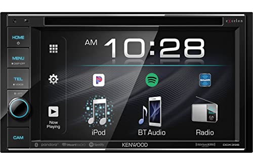 KENWOOD eXcelon DDX396BT Double DIN SiriusXM Ready Bluetooth in-Dash DVD/CD/AM/FM Car Stereo Receiver w/ 6.2" Touchscreen