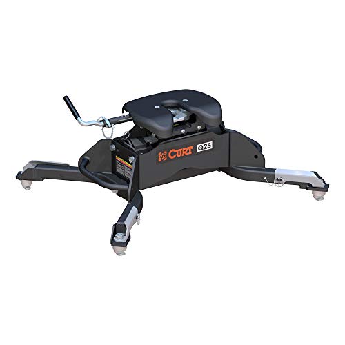 CURT 16049 Q25 5th Wheel Hitch, 25,000 lbs, Select Ram 2500, 3500, 8-Foot Bed Puck System , Black