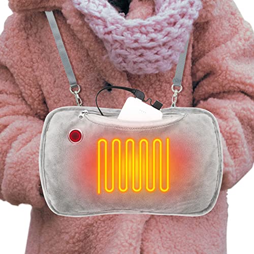 Hand Warmers Rechargeable, 10000mAh Electric Heated Gloves Power Bank Portable Graphene Handwarmers Pouch with 3 Levels & Double-Sided Heating for Hunting Camping Golf Xmas Gifts for Women Men Kids