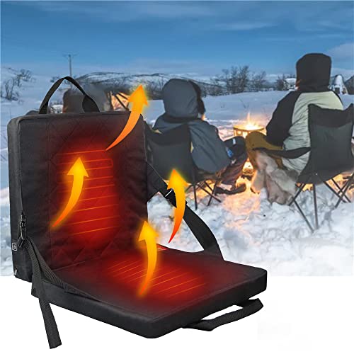 ANTQUE Portable Foldable Heated Seat Cushion, Upgraded 3 Levels Adjustment Extra Wide Heated Stadium, Outdoor in Summer Washable for Bench Bleachers (Power Bank Not Included)