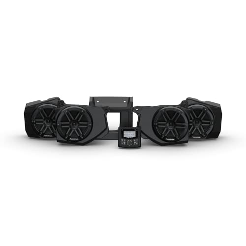 Rockford Fosgate RNGR18-STG2 Audio Kit: PMX-1 Receiver, M0 Series Front & Rear Speakers for Select Polaris Ranger Models (2018-2022)