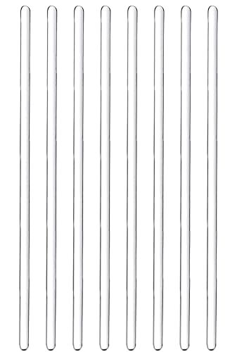 8 Pack Glass Stir Sticks 6mm Lab Stirring Rod 12 inch Length with Both Ends Round for Science, Lab, Kitchen, Science Education