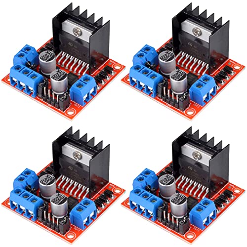 4 Pack L298N H Bridge Motor Driver Controller Board Dual Stepper Drive Control Module for Raspberry Pi, Smart Robot Car, UNO, Mega2560