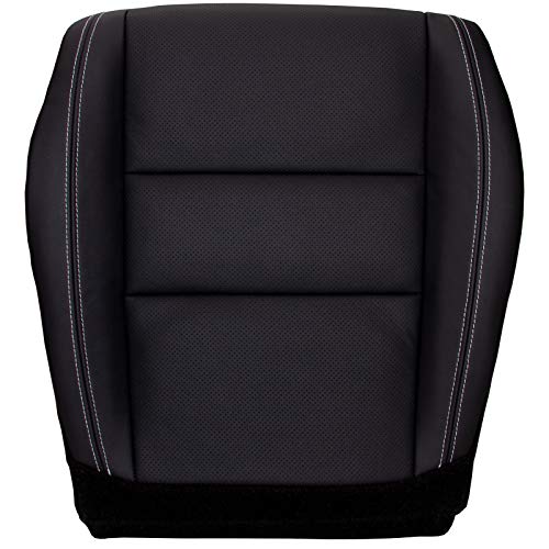 The Seat Shop Driver Bottom Replacement Perforated Leather Seat Cover - Black (Compatible with 2014-2016 Jeep Grand Cherokee Limited and 2011-2018 Dodge Durango W/Heated and Cooled Seats)