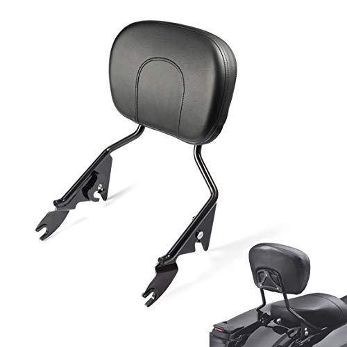 PBYMT Detachable Sissy Bar Passenger Rear Backrest Pad Compatible for Harley Davidson Touring Street Glide Road King Electra Glide 2009-2023 (Black)