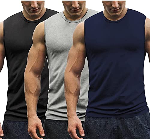 COOFANDY Men's 3 Pack Workout Tank Tops Sleeveless Gym Shirts Bodybuilding Fitness Muscle Tee Shirts
