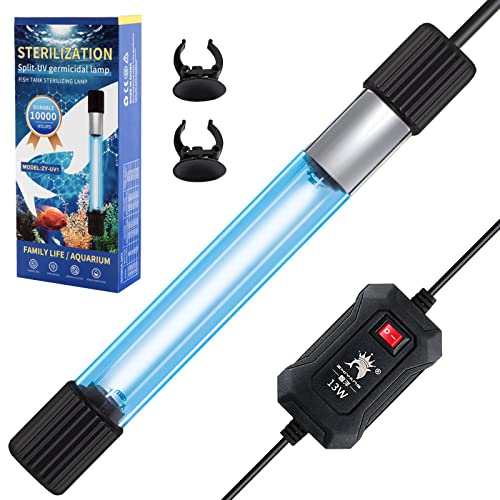 TAISHAN Aquarium Clean Light13W & 11W & 9 W & 7 W & 5 W & 3 W UV Sanitizer Submersible Light,Aquarium Water Clean Green Clear Waterproof Clean Lamp for Pond,Swimming Pool,Indoor