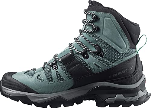 Salomon Quest 4 Gore-TEX Hiking Boots for Women, Slate/Trooper/Opal Blue, 5