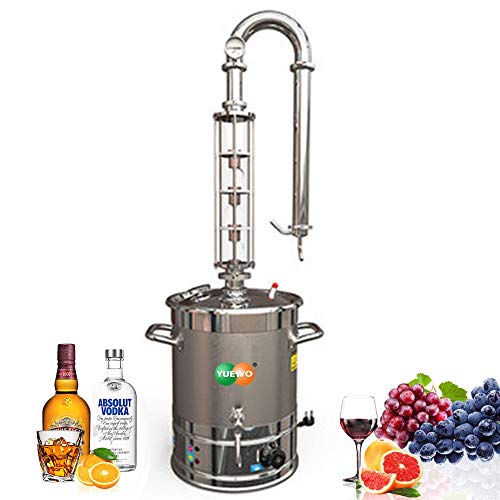 YUEWO 8Gal/30Litres Crystal Tower Water Distiller Still Vodka Alcohol Gin Beer Brewing Kit Fermentation Kit for Home and Kitchen (8Gal/30Litres)