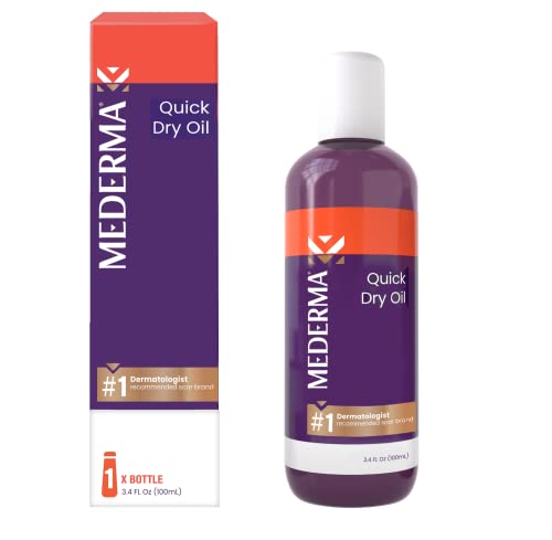Mederma Quick Dry Oil - For Scars, Stretch Marks, Uneven Skin Tone and Dry Skin - Fragrance-Free, Paraben-Free - 3.4oz (100ml)