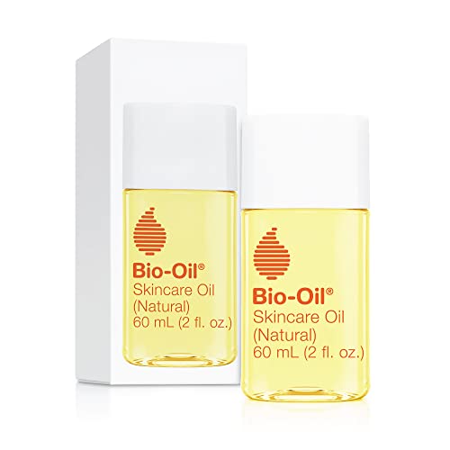 Bio-Oil Skincare Oil (Natural) Serum for Scars and Stretchmarks, Face and Body Moisturizer for Dry Skin, with Organic Jojoba Oil and Vitamin E, with Natural Rosehip Oil, For All Skin Types, 2 oz