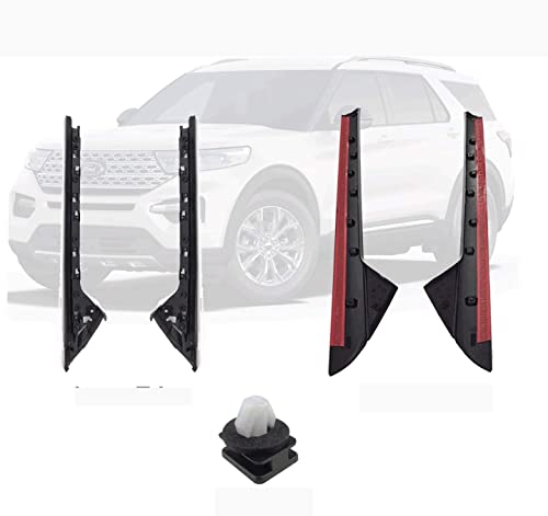 Flexline JAAGS 2011-19 Compatible with Ford Explorer *OEM FITS* Windshield Outer (Glossy) & Inner Trim Pillar Molding Right & Left + Clips Ford Explorer Driver and Passenger Side Trim molding DW1843