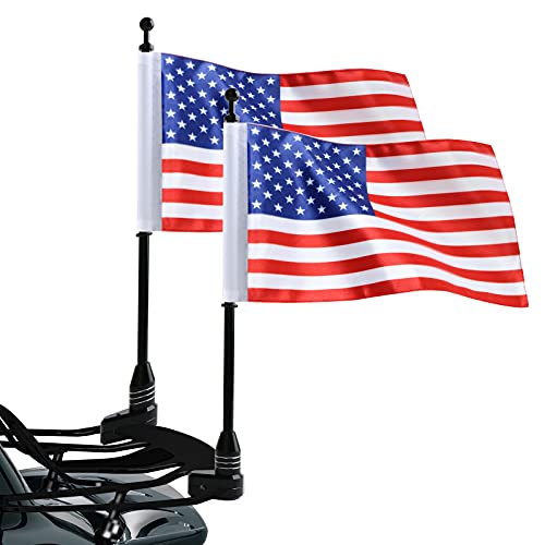 Aochuang Outdoor Polyester Solid Aluminum Motorcycle American Flag with Motorcycle Flagpole Mount Bracket Holder Kit for Honda Golden Wing Gl1500 Gl1200 Gl1800 2001-2012 Flat Luggage Rack
