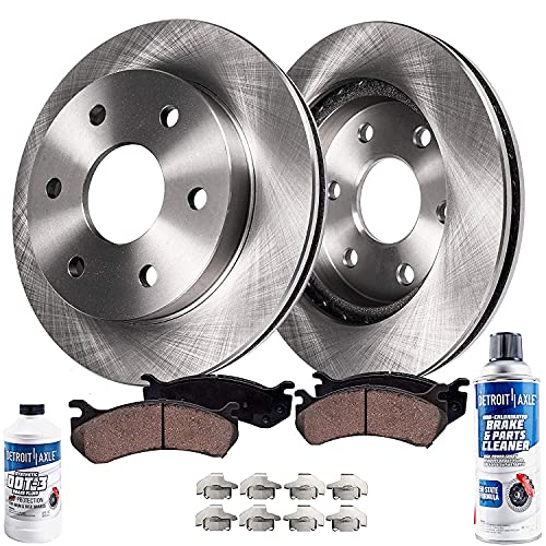 Detroit Axle - 6 Lug Front Disc Rotors + Ceramic Brake Pads Replacement for 2010-2021 Ford F-150 Expedition Lincoln Navigator - 6pc Set