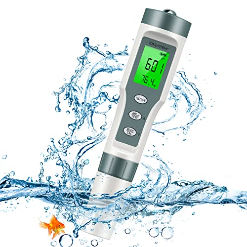 TDS/pH/Temperature 3-in-1 pH Meter for Water, 0.01 High Precision Water Quality Digital pH Tester, pH Measurement Range with 0-14, pH Pen TDS Water Test Meter for Drinking Water, Pool and Aquarium