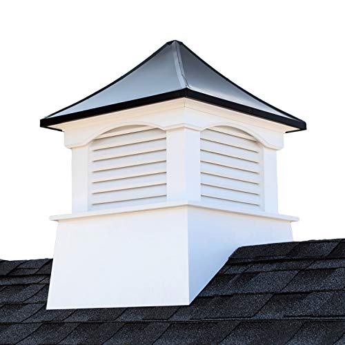 Good Directions 2136CVBLK Coventry Vinyl Black Aluminum Roof 36" x 49" Cupola, 36" Square x 49" high