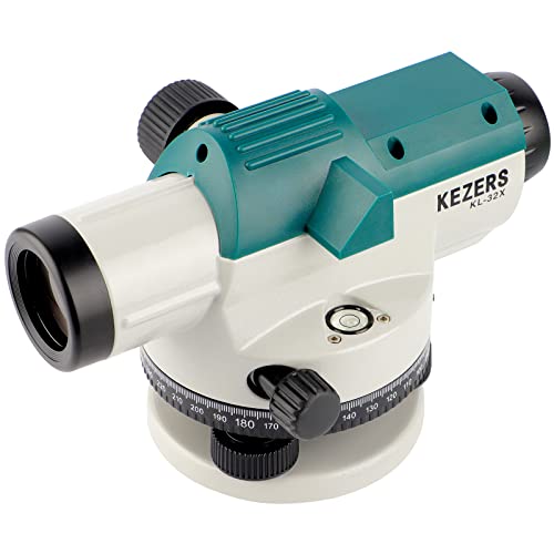 KEZERS 32X Automatic Optical Level Kit with Self- Leveling Magnetic Dampened Compensator and Transport Lock,High Precision Height/Distance/Angle Level Measure - KL-32X